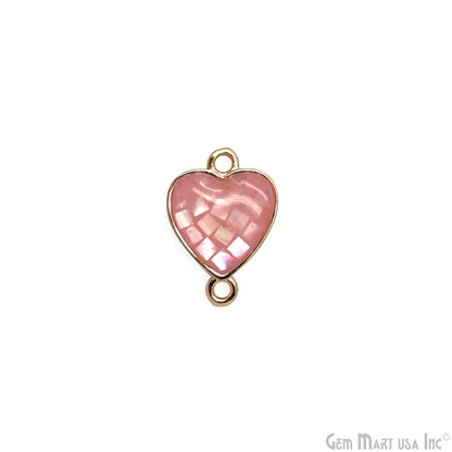 Shell Charm Heart 14x10mm Double Bail Bracelet Charm Pendant