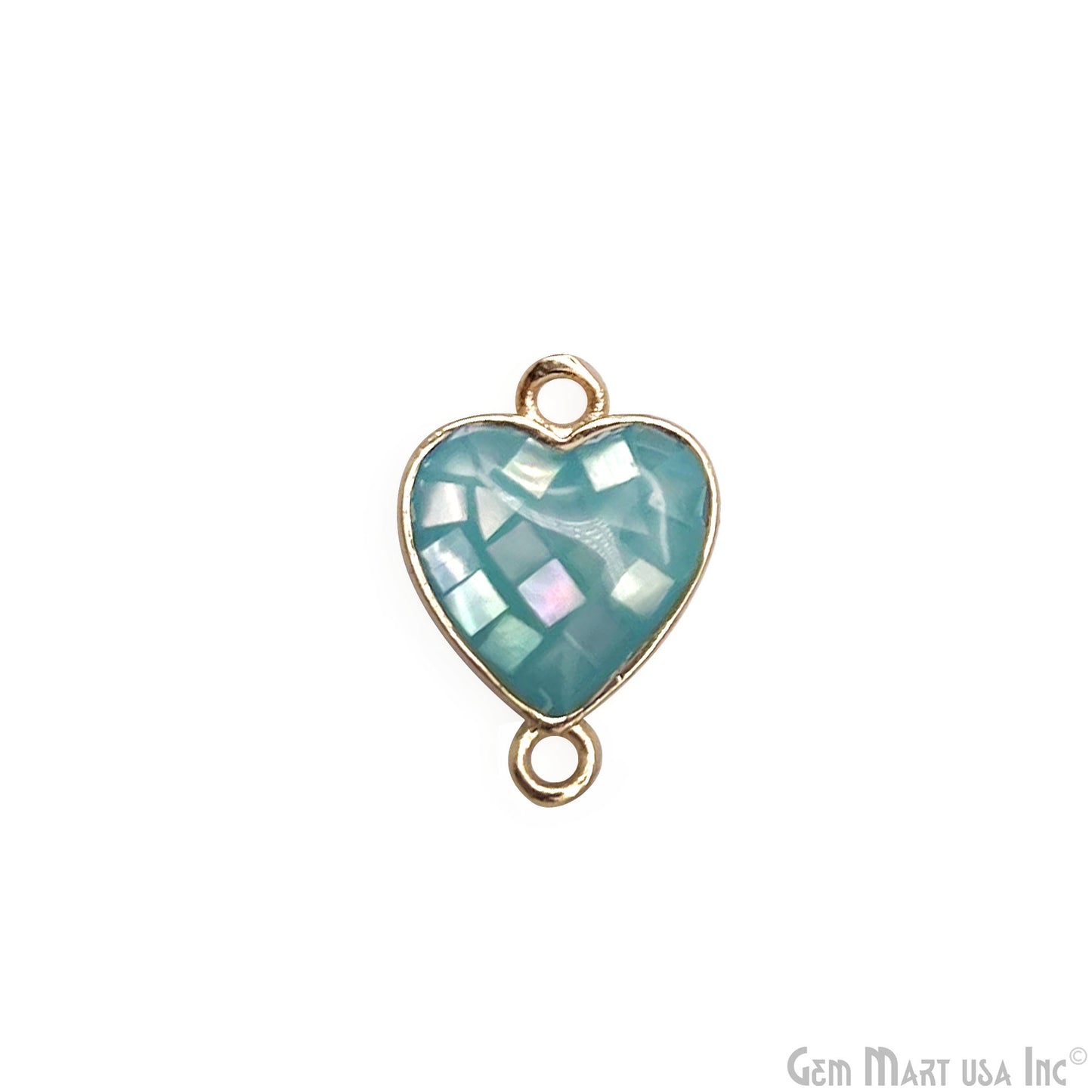 Shell Charm Heart 14x10mm Double Bail Bracelet Charm Pendant