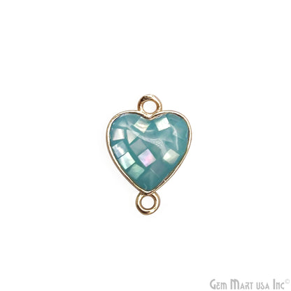 Shell Charm Heart 14x10mm Double Bail Bracelet Charm Pendant