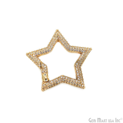 CZ Star Push Gate Ring Clasp Charm Pendant