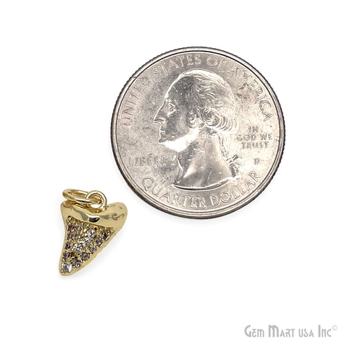 CZ Zircon Beads paved Small Shark Teeth Bracelets Charms Jewelry Findings