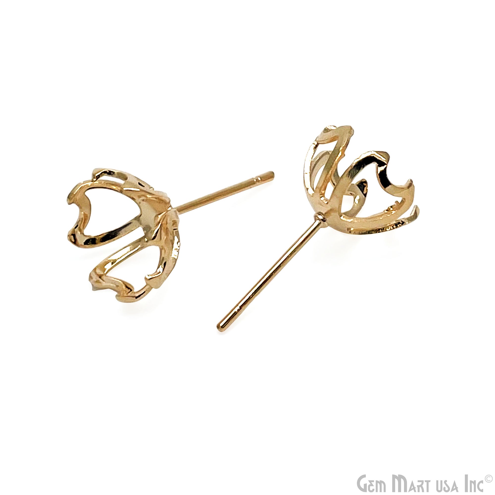 DIY Flower Shape Gold Plated 15mm Minimalist Stud Earrings