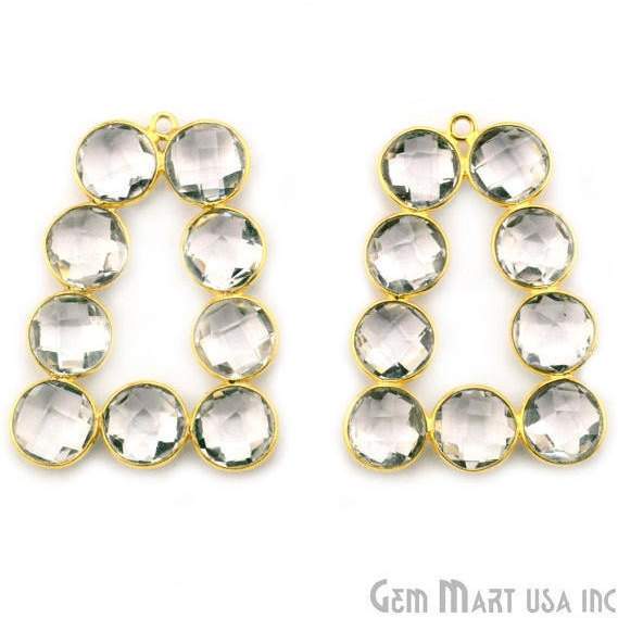 DIY 36x27mm Gold Plated Bezel Gemstone Jewelry For Earring 1PC