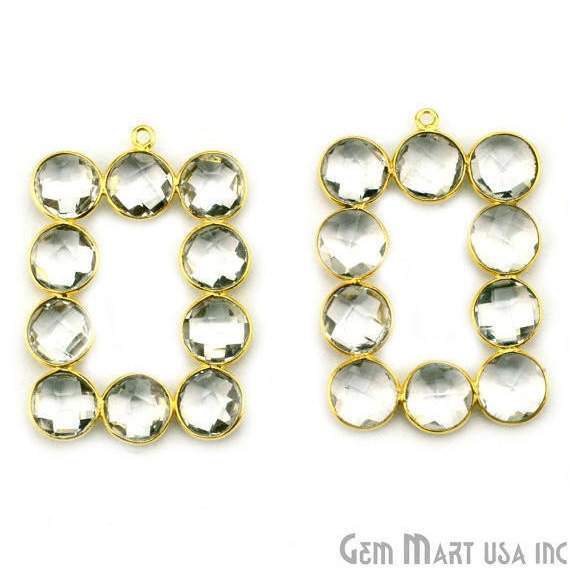 DIY 39x27mm 22k Gold Plated Bezel Gemstone Component 1pc