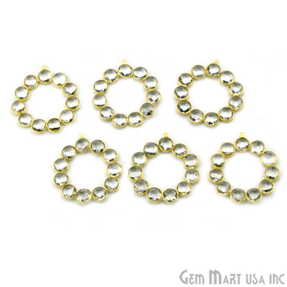 DIY 45x47mm Gold Plated Bezel Earring Connector Component