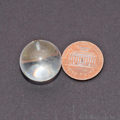 Crystal Ball Charm 22x18mm Gold Electroplated Connector - GemMartUSA