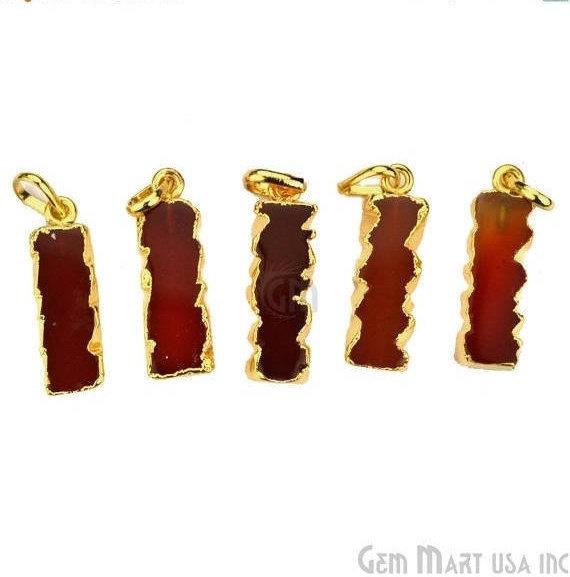 Electroplated Gemstone Rectangle Shape Bar Pendant (50001) - GemMartUSA