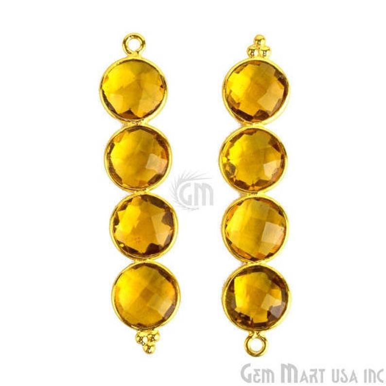 Gemstone Bezel Component Gold Plated 42x9mm (1pc) (Pick Your Gemstone) - GemMartUSA