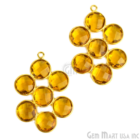 DIY Gemstone 35x24mm Gold Plated Bezel Component