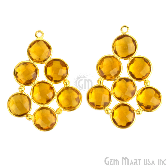 DIY Gemstone 36x26mm Gold Plated Bezel Component (763042627631)