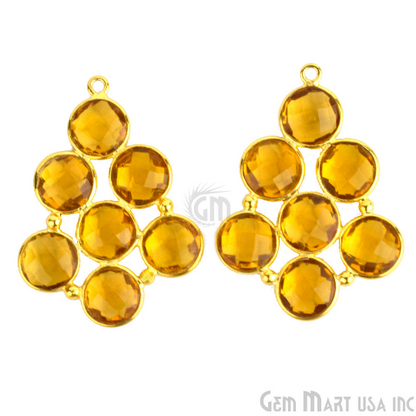 DIY Gemstone 36x26mm Gold Plated Bezel Component (763042627631)