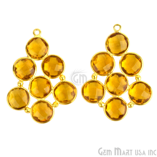 DIY Gemstone 36x26mm Gold...