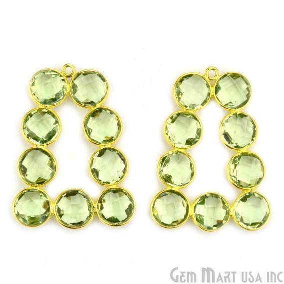 DIY 36x27mm Gold Plated Bezel Gemstone Jewelry For Earring 1PC