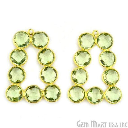 DIY 36x27mm Gold Plated Bezel Gemstone Jewelry For Earring 1PC