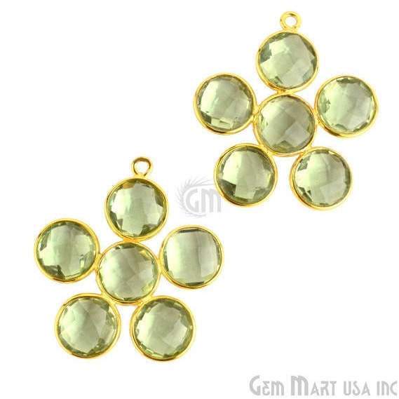 Citrine 26x26mm Gold Plated Gemstone Bezel Component