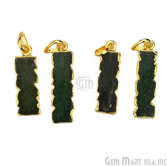 Electroplated Gemstone Rectangle Shape Bar Pendant (50001) - GemMartUSA