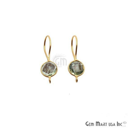 DIY Gemstone 26x9mm Gold Plated Round Hook Earring