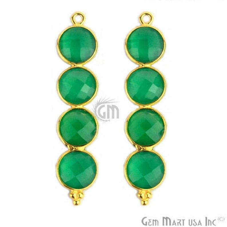 Gemstone Bezel Component Gold Plated 42x9mm (1pc) (Pick Your Gemstone) - GemMartUSA