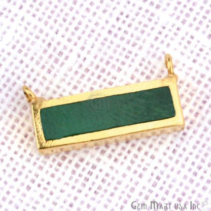 22k Gold Plated 15x7mm Rectangle Shape Double Bail Bar Pendant (50022) - GemMartUSA