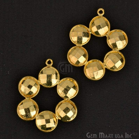 DIY Flower 14x17mm Gold Plated Single Bail Connector Component (1pc)