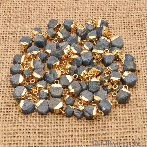 Iolite 13x7mm Gold Electroplated Single Bail Gemstone Connector