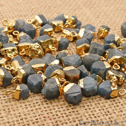 Iolite 13x7mm Gold Electroplated Single Bail Gemstone Connector