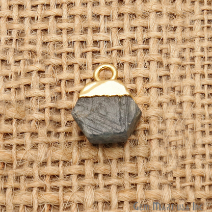 Iolite 13x7mm Gold Electroplated Single Bail Gemstone Connector