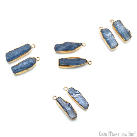 Kyanite Organic 24x10mm Gold Electroplated Finding Earing Connector