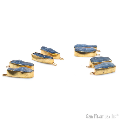 Kyanite Organic 24x10mm Gold Electroplated Finding Earing Connector