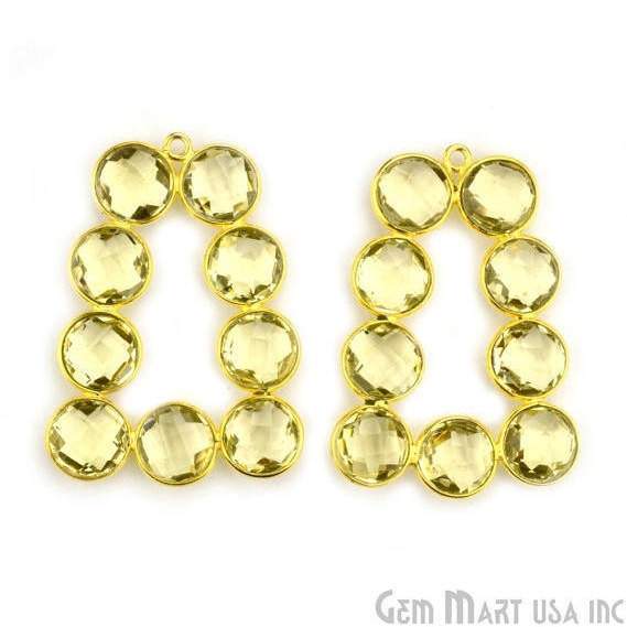 DIY 36x27mm Gold Plated Bezel Gemstone Jewelry For Earring 1PC