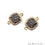 Druzy With Cubic Zircon Pave 8mm Cushion Shape Gold Plated Double Bail Gemston Connector (40015) - GemMartUSA