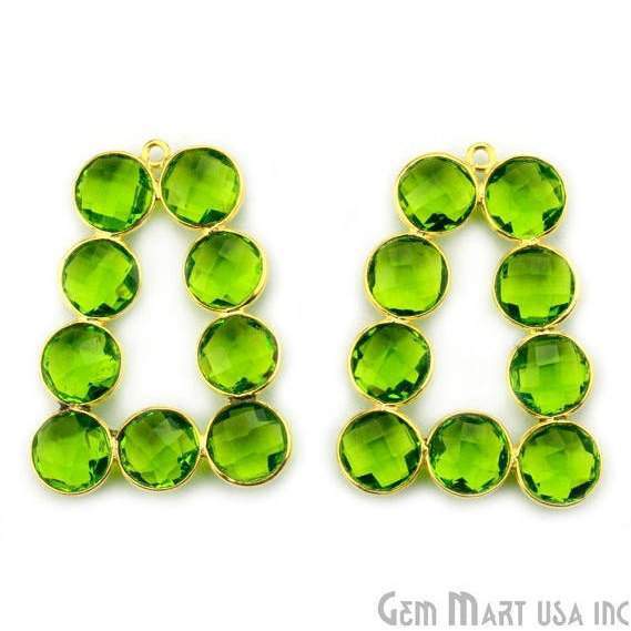 DIY 36x27mm Gold Plated Bezel Gemstone Jewelry For Earring 1PC