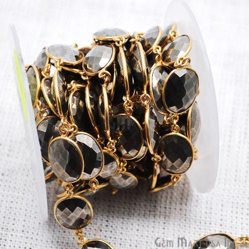 Pyrite 16x12mm Oval Gold...