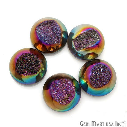 Window Druzy Cabochon 14mm Round Shape Cave Druzy (Pick Your Color) - GemMartUSA