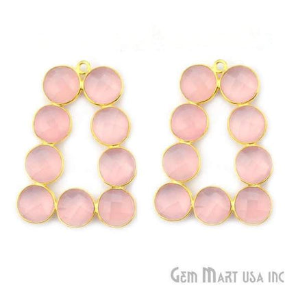 DIY 36x27mm Gold Plated Bezel Gemstone Jewelry For Earring 1PC