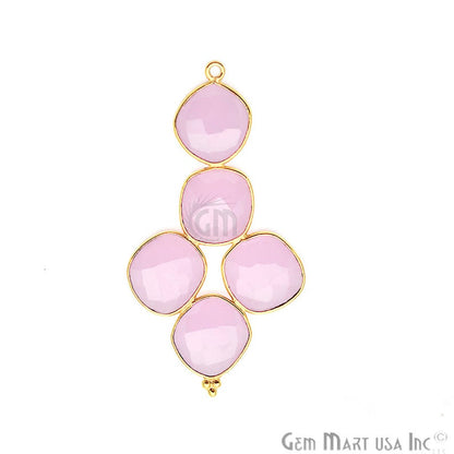 Gemstone 57x30mm Gold Plated Bezel Chandelier Finding Component (1pc) (Pick Stone) - GemMartUSA