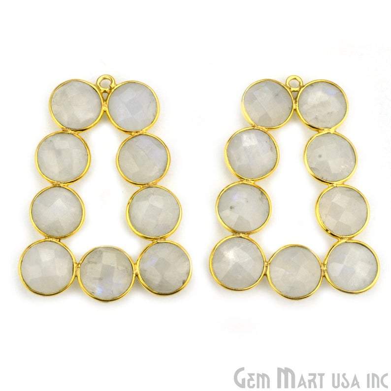 DIY 36x27mm Gold Plated Bezel Gemstone Jewelry For Earring 1PC