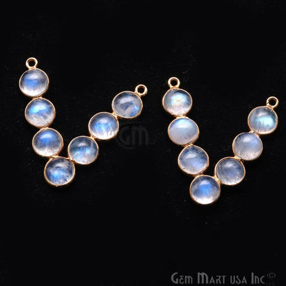 DIY Rainbow Moonstone 32x29mm Chandelier Finding Component (Pick Plating) - GemMartUSA