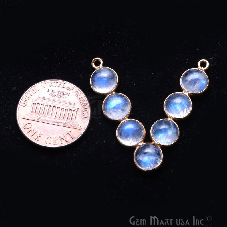 DIY Rainbow Moonstone 32x29mm Chandelier Finding Component (Pick Plating) - GemMartUSA