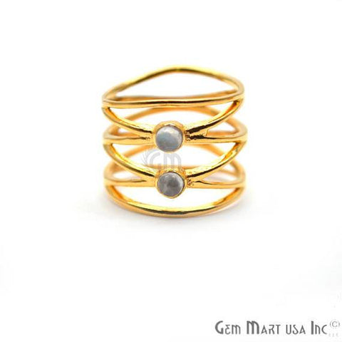 Double Gemstone Stackable Wedding Band Ring (12061) - GemMartUSA