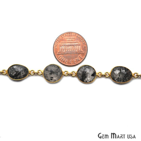 Rutilated 9x11mm Oval Oxidized Continuous Connector Chain - GemMartUSA (764199665711)