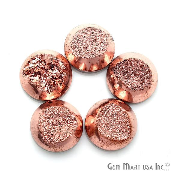 Window Druzy Cabochon 14mm Round Shape Cave Druzy (Pick Your Color) - GemMartUSA