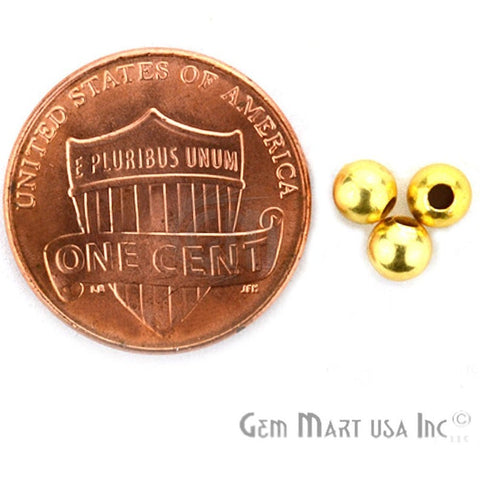 10pc Lot Ball Finding 4mm Gold Plated Round Jewelry Making Charm - GemMartUSA