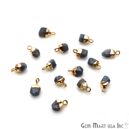 Rough Gemstone 11X6mm (Appx.) Free From Gold Electroplated Single Bail Connector