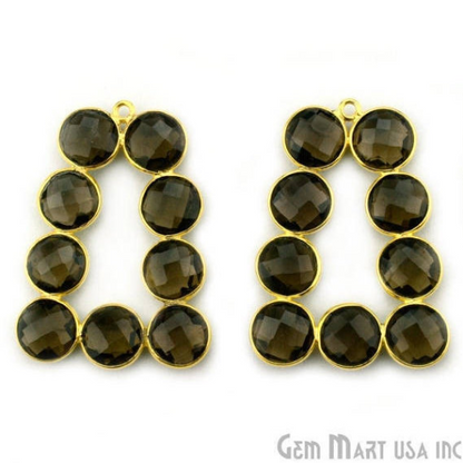 DIY 36x27mm Gold Plated Bezel Gemstone Jewelry For Earring 1PC