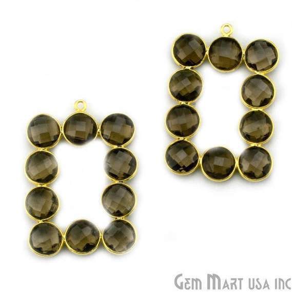 DIY 39x27mm 22k Gold Plated Bezel Gemstone Component 1pc