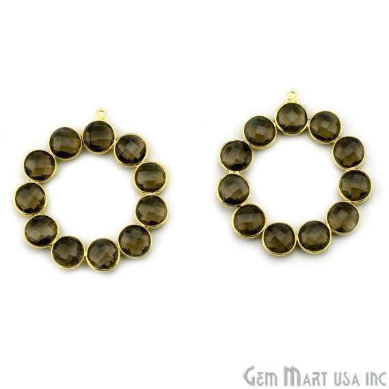 DIY 45x47mm Gold Plated Bezel Earring Connector Component