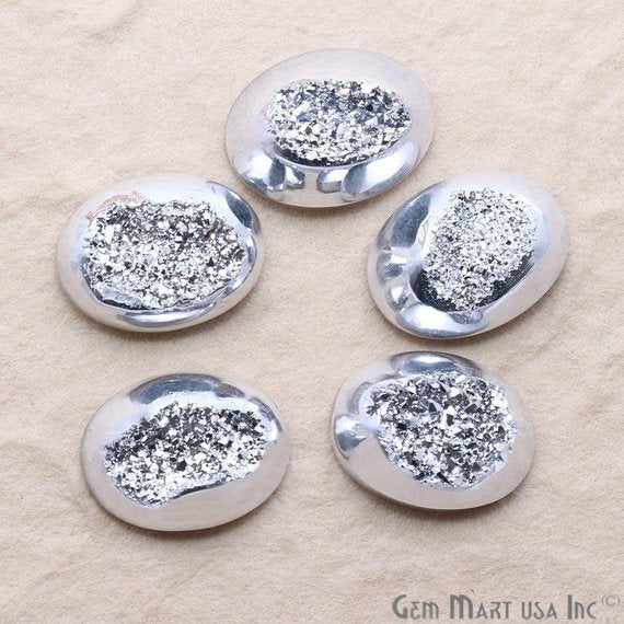 Window Druzy Cabochon 12x16mm Oval Shape Cave Druzy (Pick Your Color) - GemMartUSA