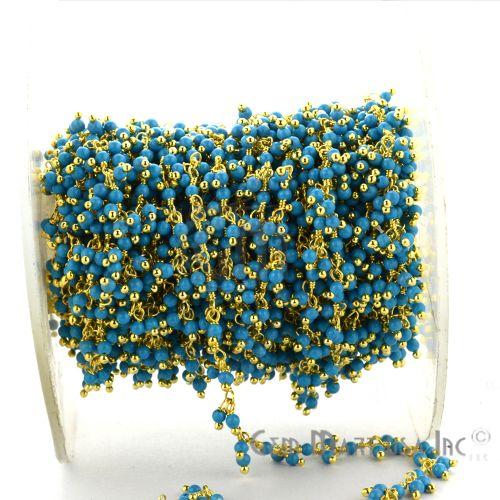 Turquoise Faceted Beads Gold...