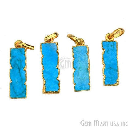 Electroplated Gemstone Rectangle Shape Bar Pendant (50001) - GemMartUSA